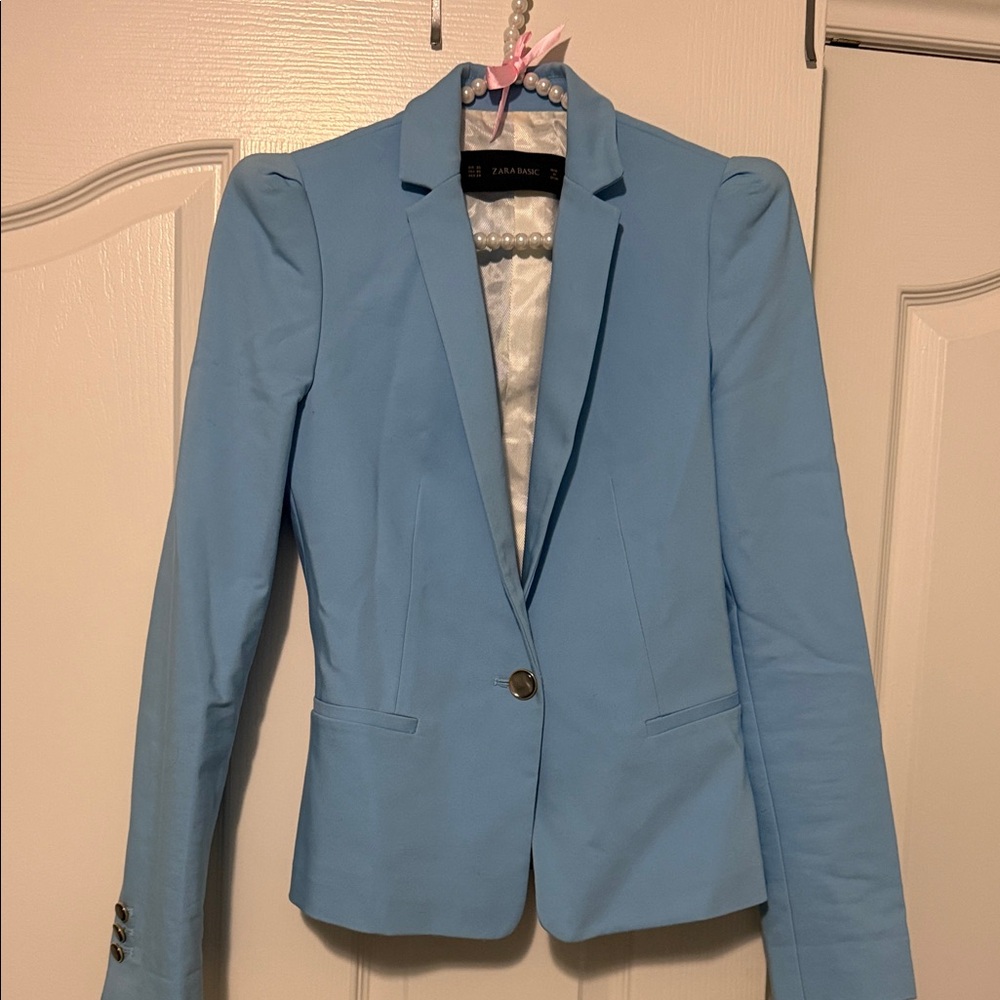 Zara Light Blue Women's Suit Jacket